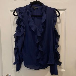 Blue Dora Landa ruffle blouse